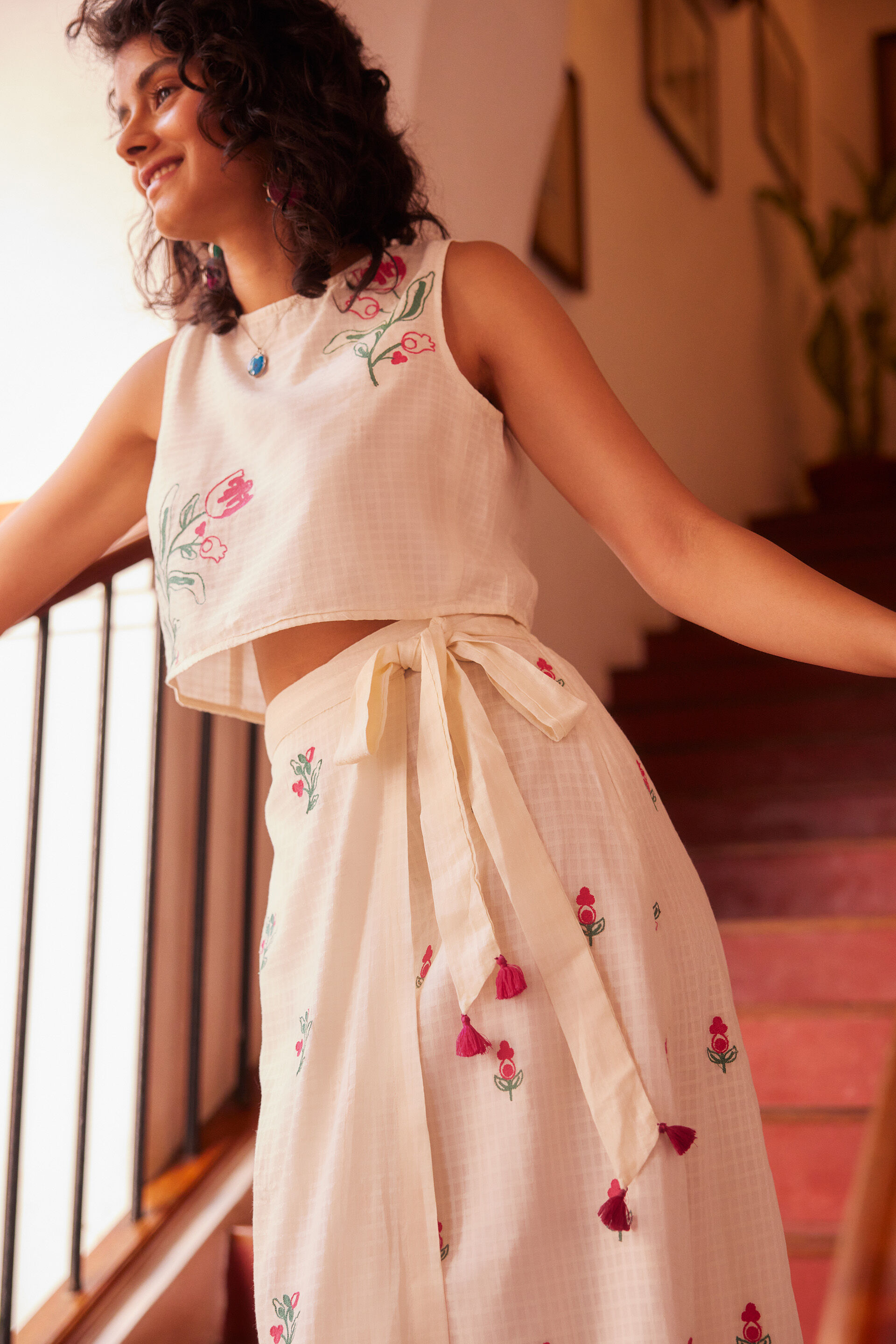 Mehka Sa Skirt Set, Off White, image 4